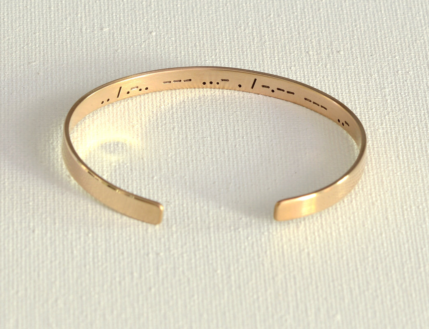Morse code cuff bracelet in various metals