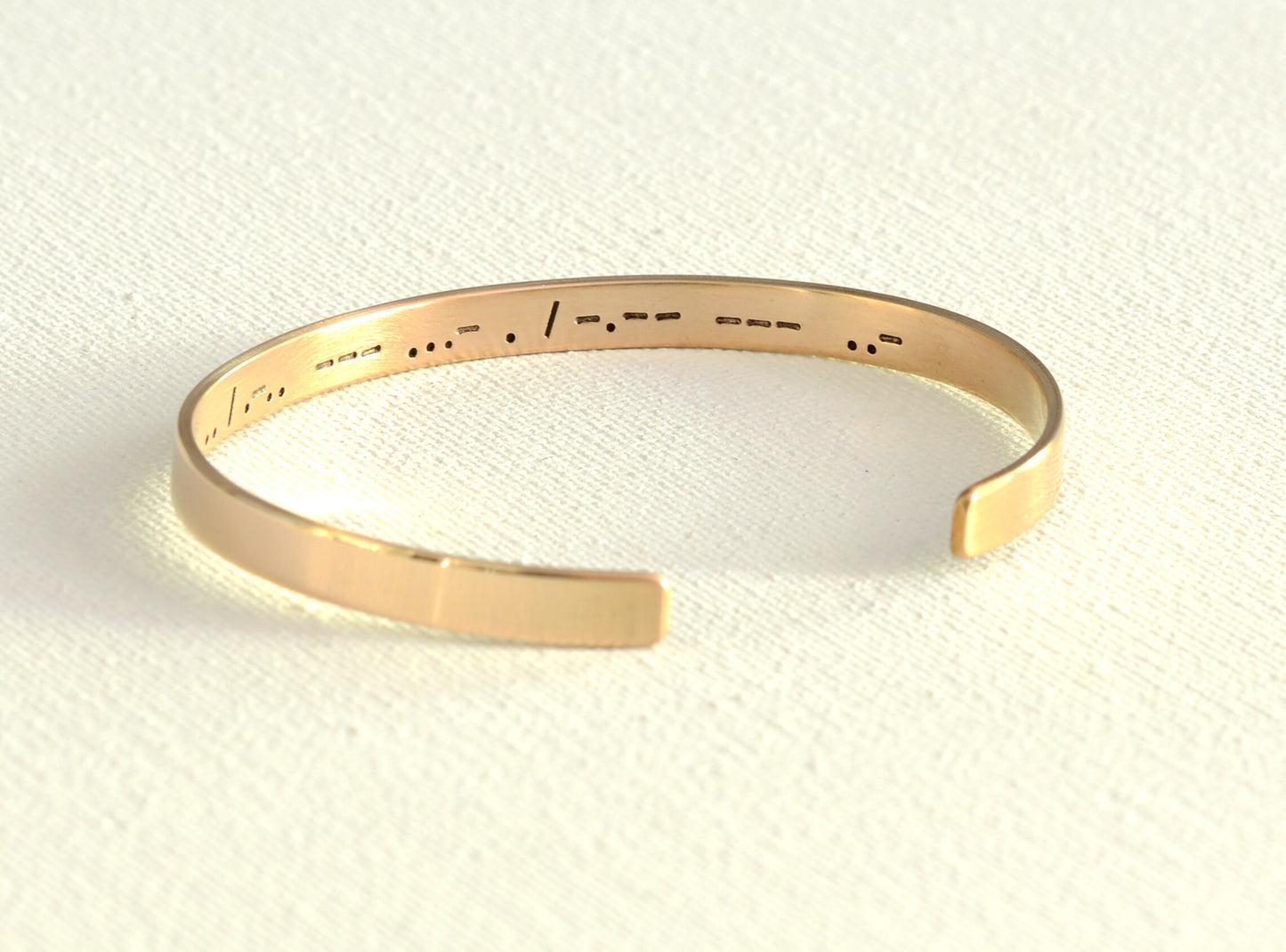 Morse code cuff bracelet in various metals