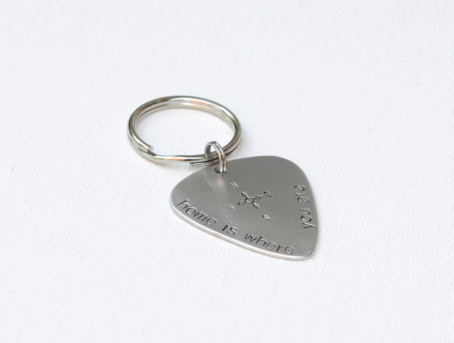 Home is where you are guitar pick keychain