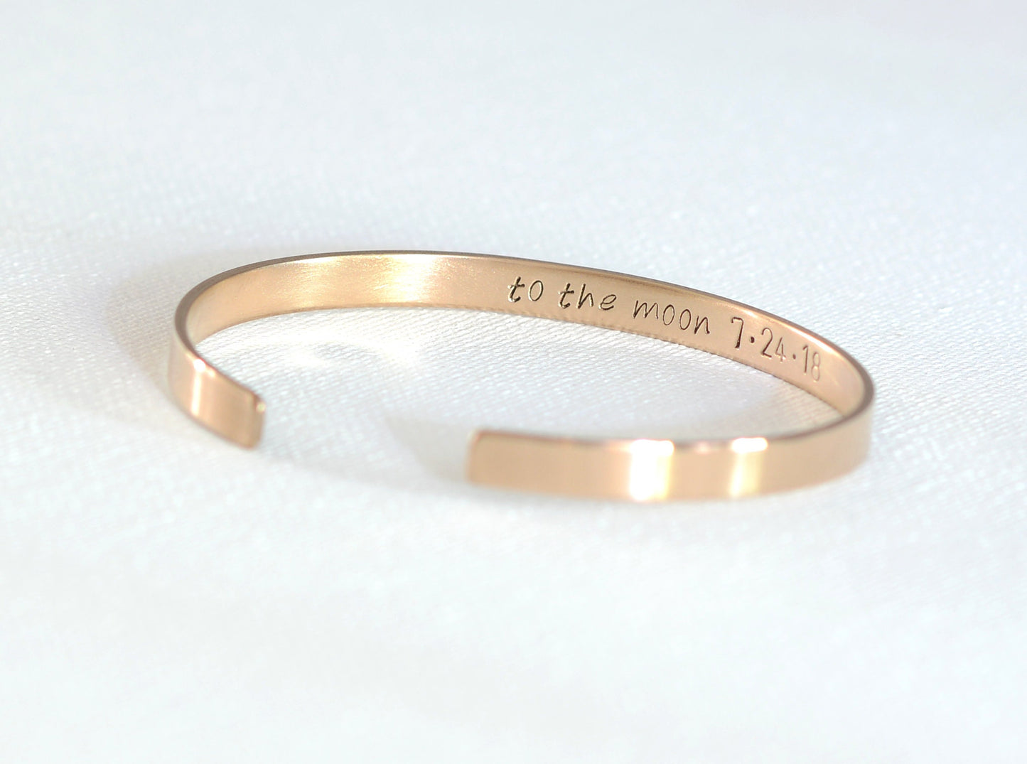 Love you to the moon and back stamped bronze bracelet
