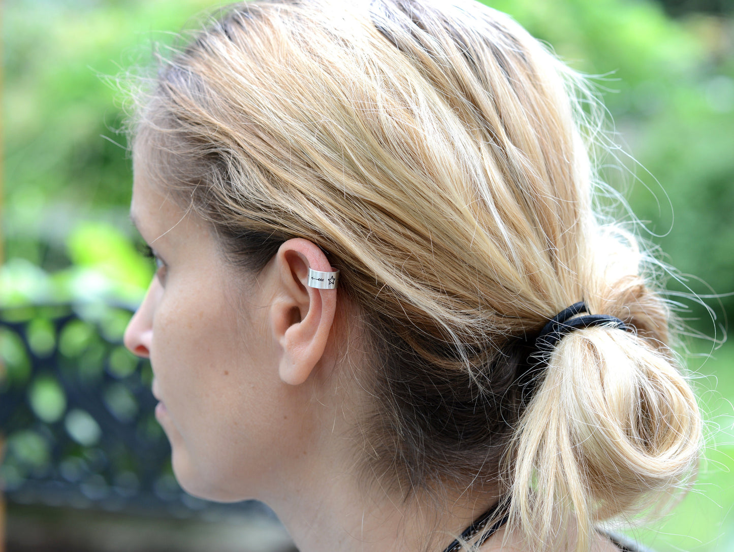 Sterling Silver Ear Cuff with Arrow and Star Slip-on Earring - EC1120188
