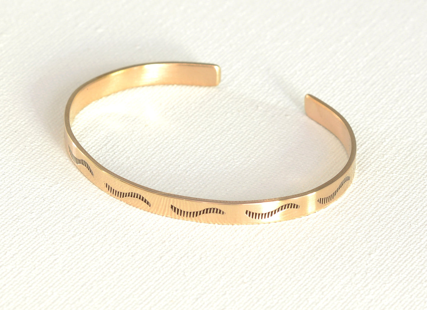 Bronze cuff bracelet for the bronze anniversary