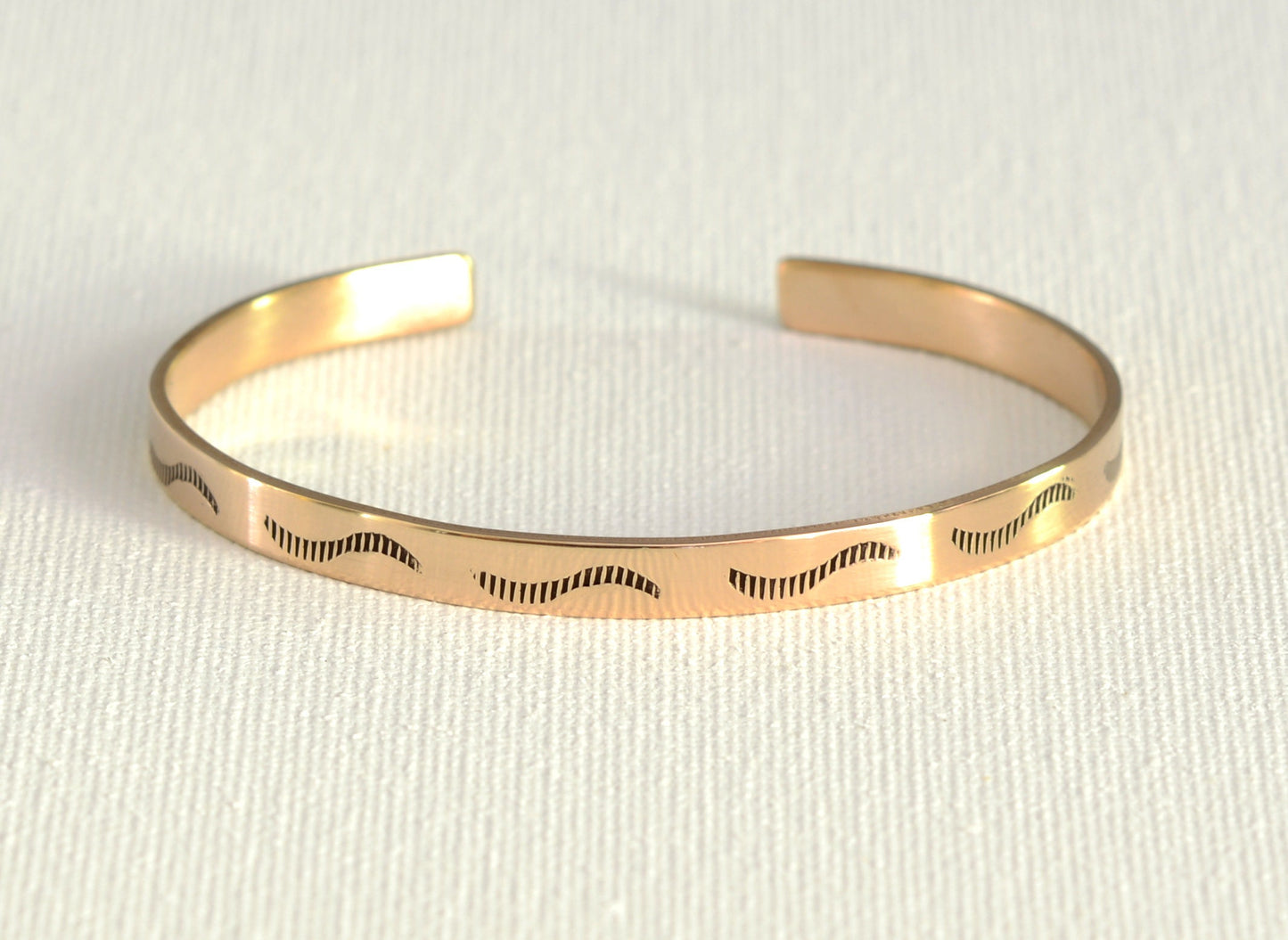 Bronze cuff bracelet for the bronze anniversary