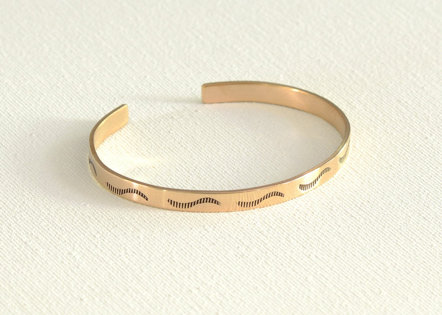 Bronze cuff bracelet for the bronze anniversary