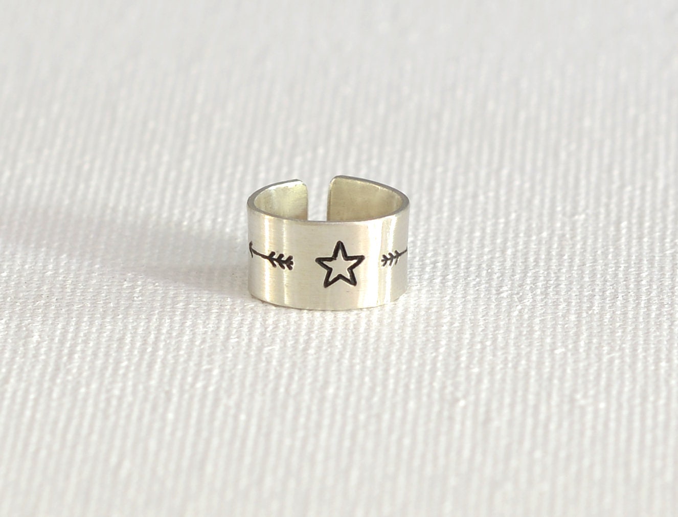 Sterling Silver Ear Cuff with Arrow and Star Slip-on Earring - EC1120188