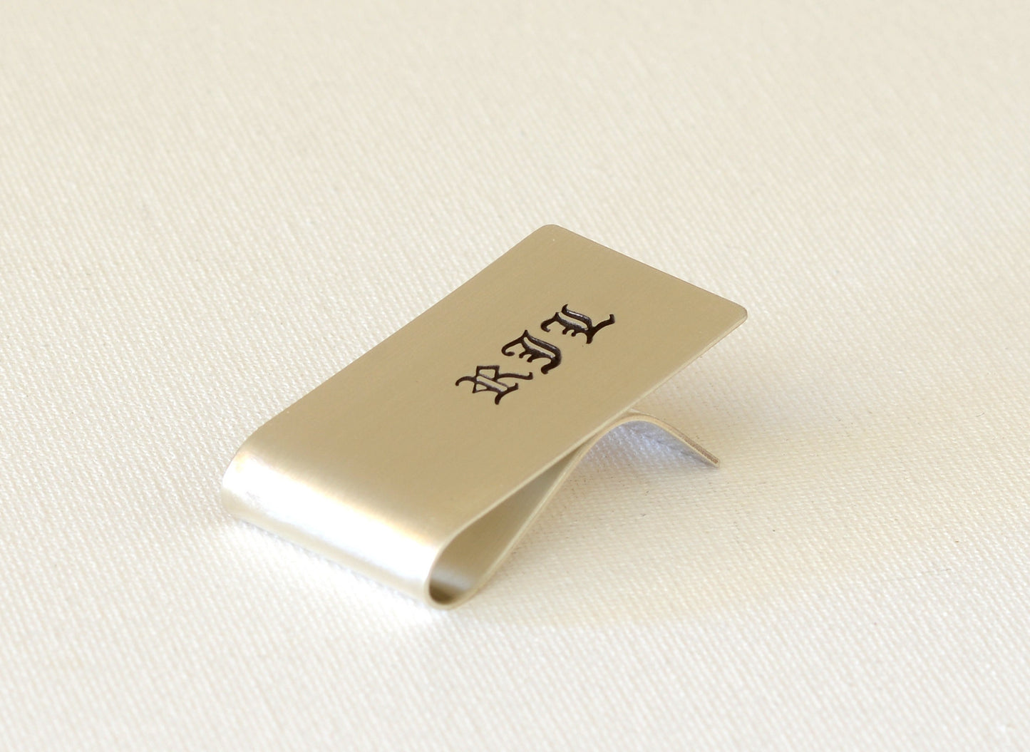 Sterling Silver Money Clip with Engraved Initials and Personalizations