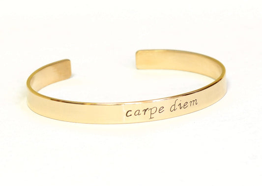Carpe diem bronze bracelet to seize the day