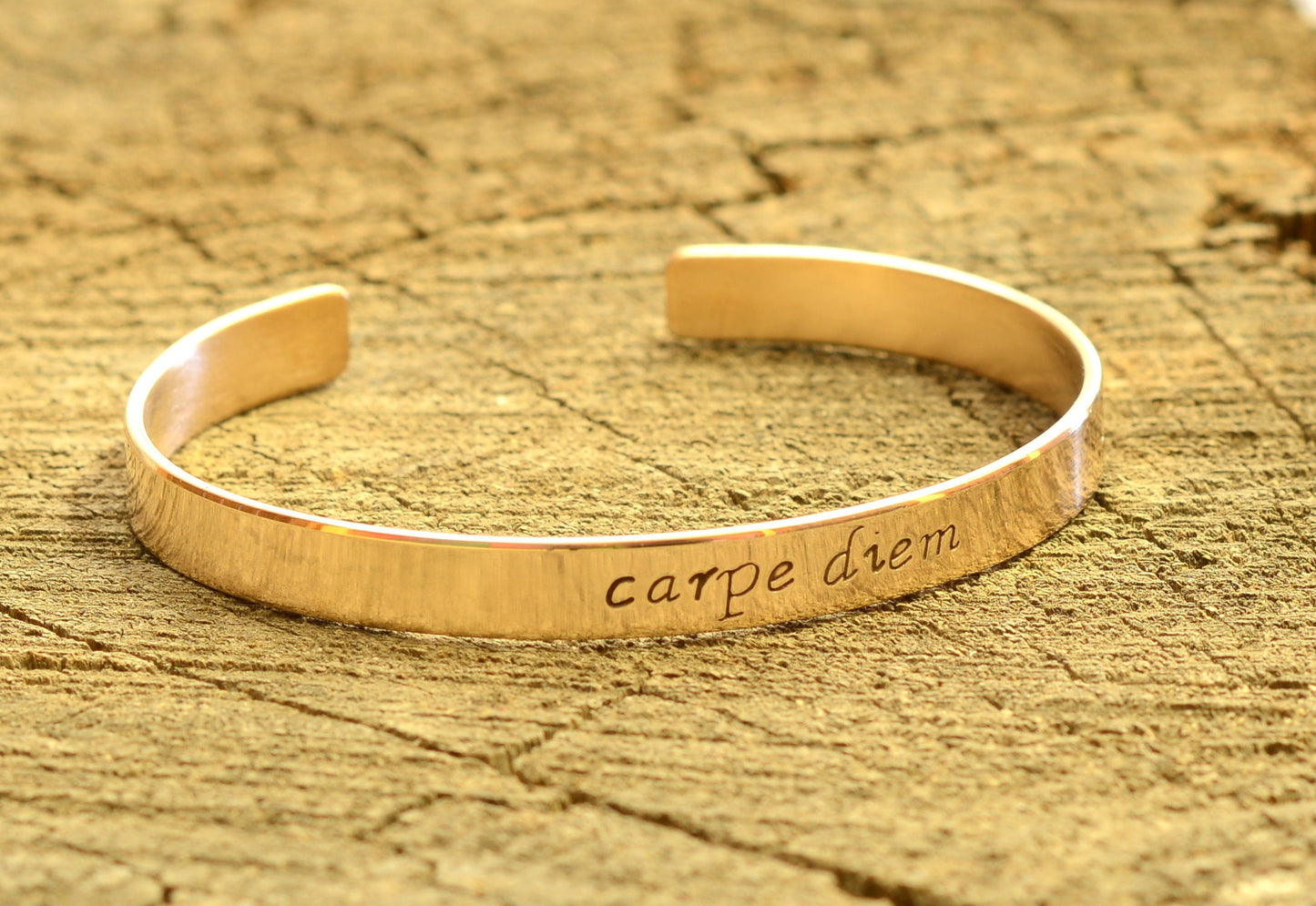 Carpe diem bronze bracelet to seize the day