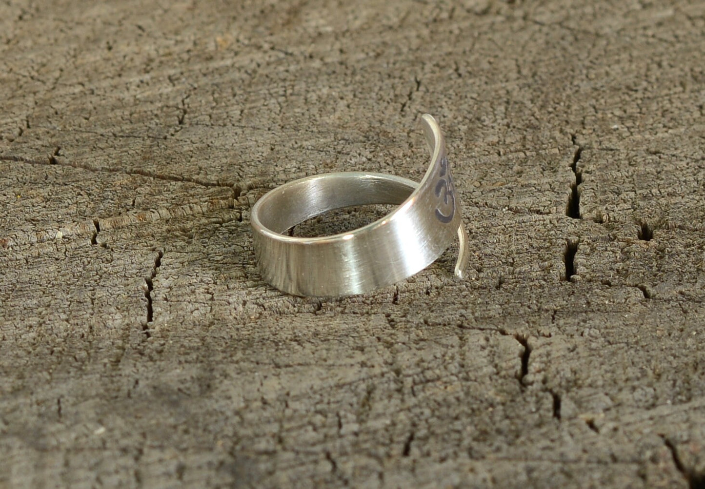 Sterling Silver OM Wrap Ring for Yoga and Inspiration