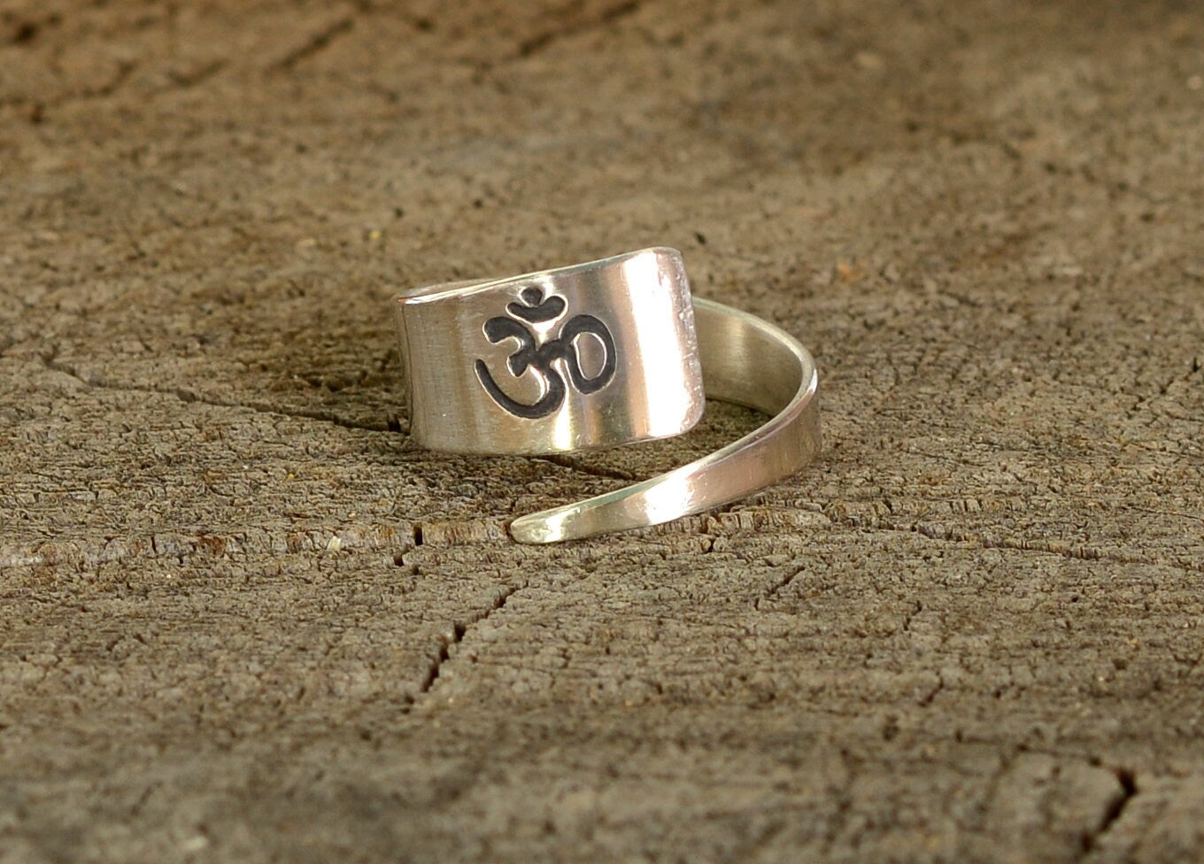 Sterling Silver OM Wrap Ring for Yoga and Inspiration