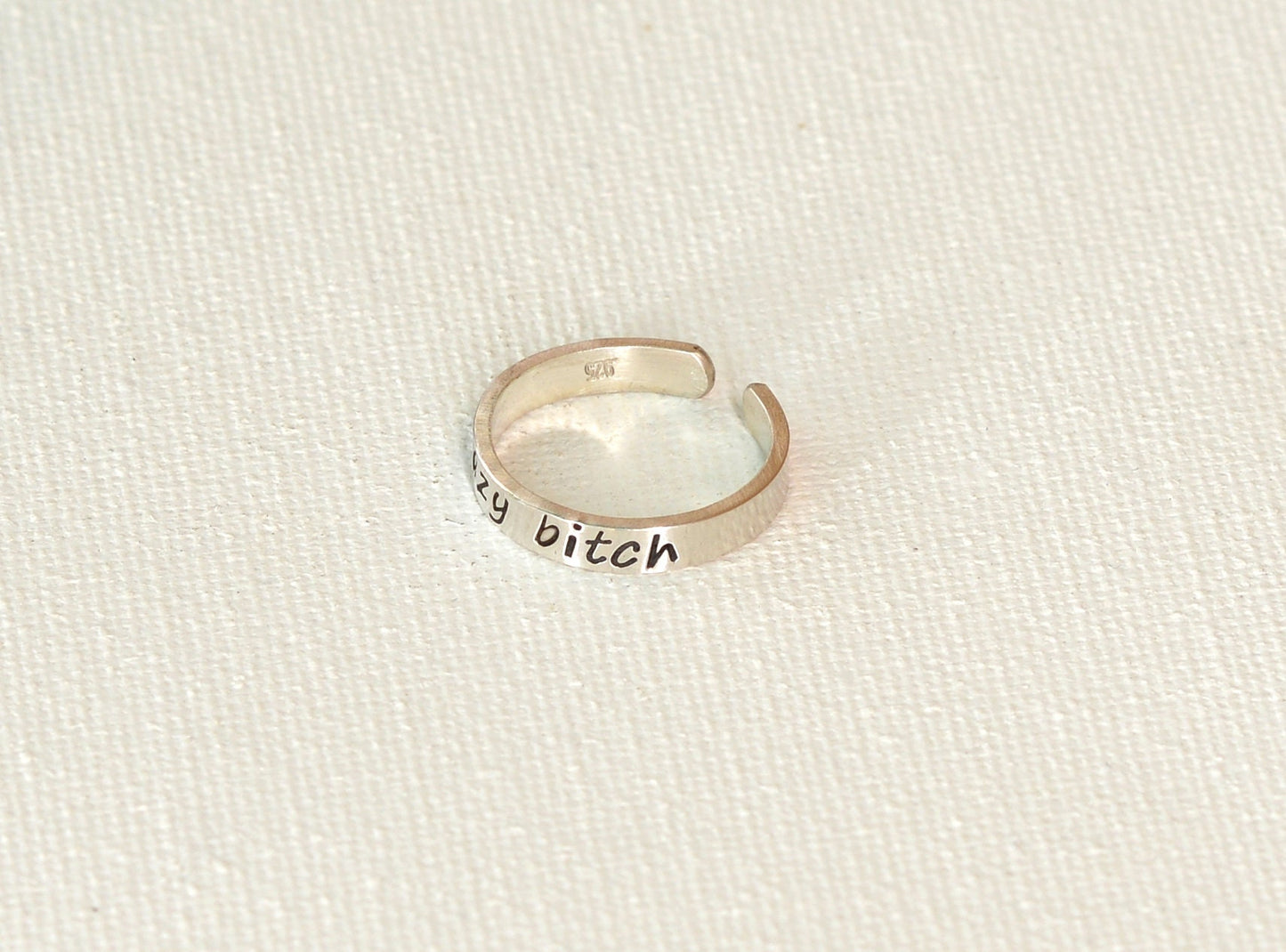 Crazy Bit@h Sterling Silver Toe Ring