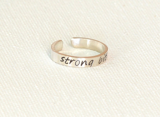 Strong Bit@h Sterling Silver Toe Ring