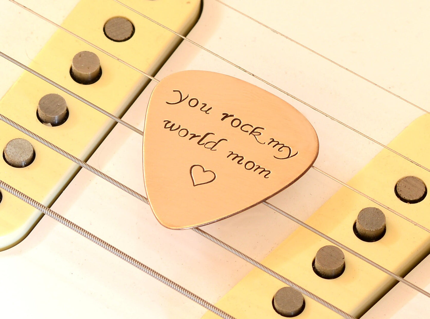 You Rock my World Guitar Pick in Copper