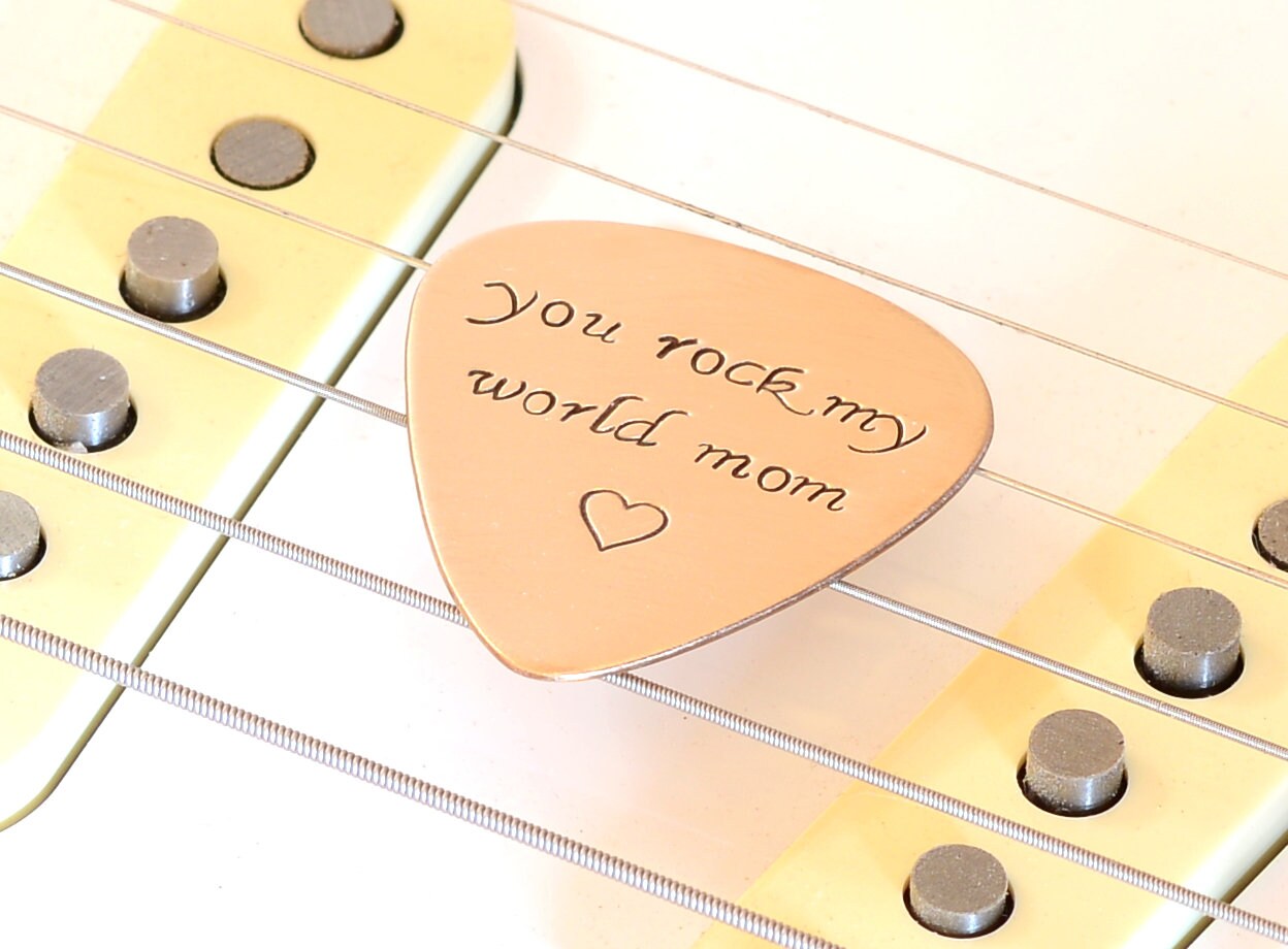 You Rock my World Guitar Pick in Copper