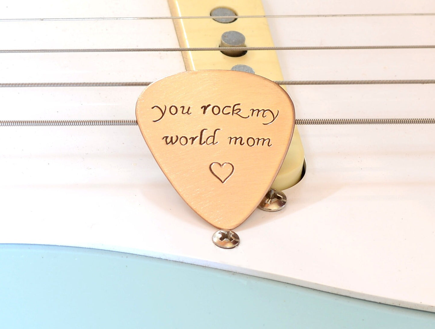 You Rock my World Guitar Pick in Copper