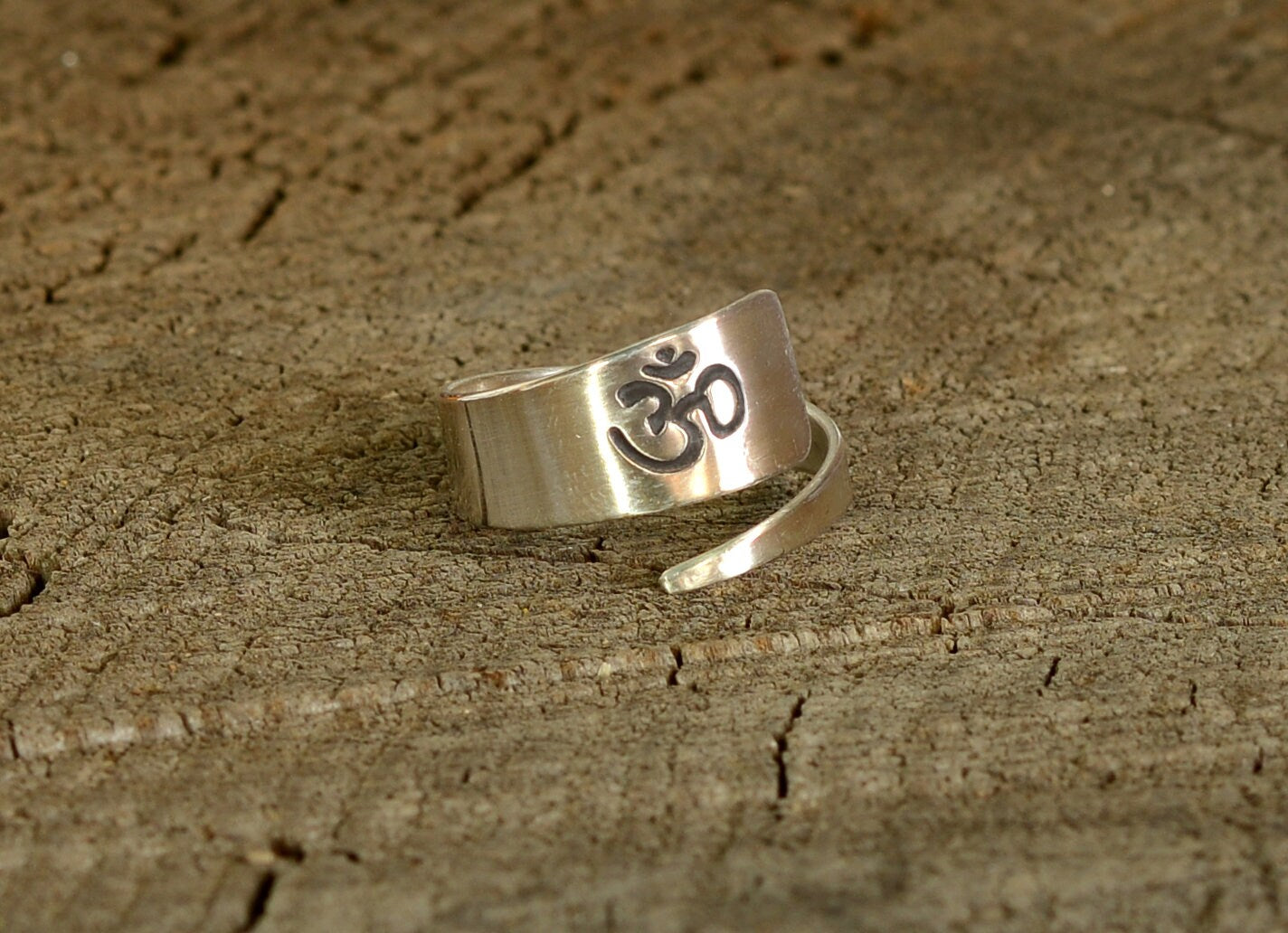 Sterling Silver OM Wrap Ring for Yoga and Inspiration