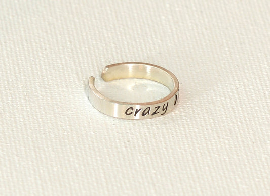 Crazy Bit@h Sterling Silver Toe Ring
