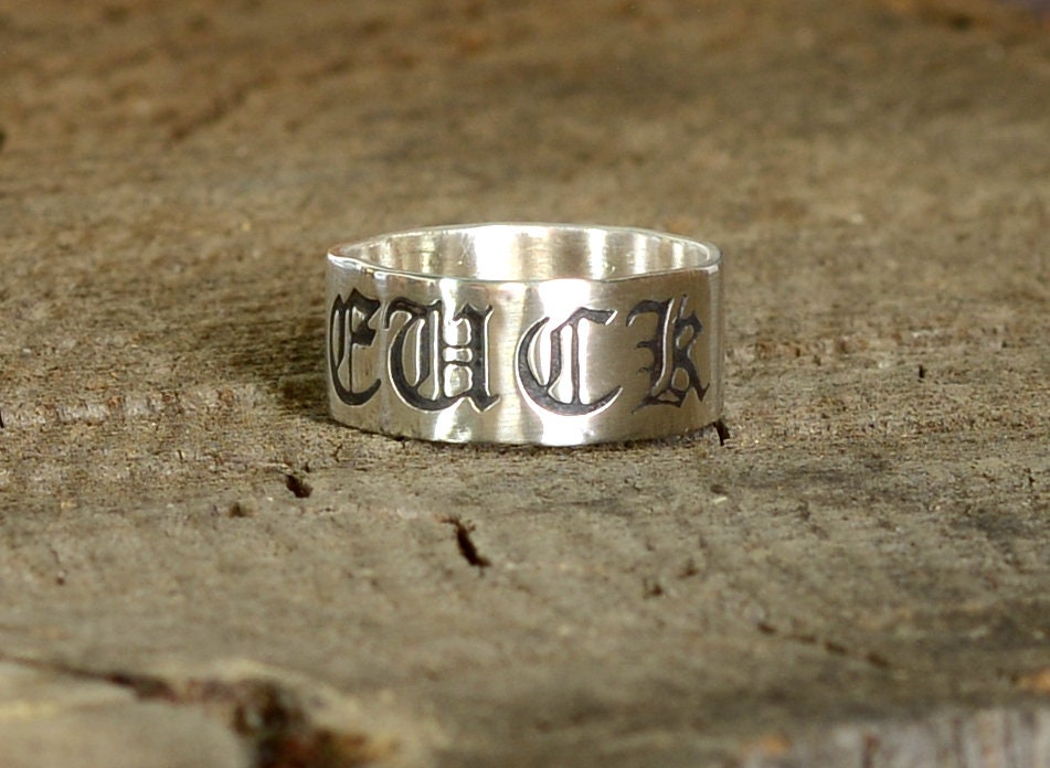 Sterling Silver Old English Fu@k Off Ring