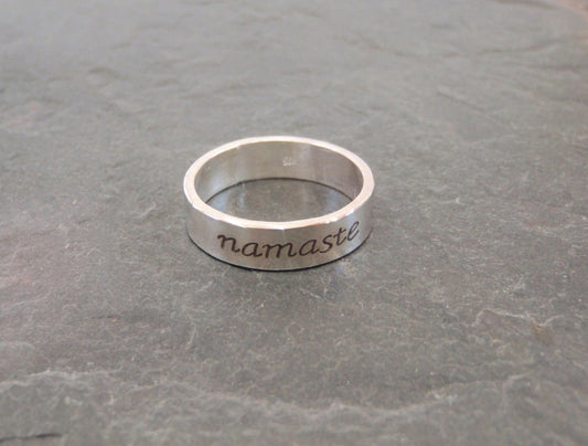 Namaste sterling silver ring