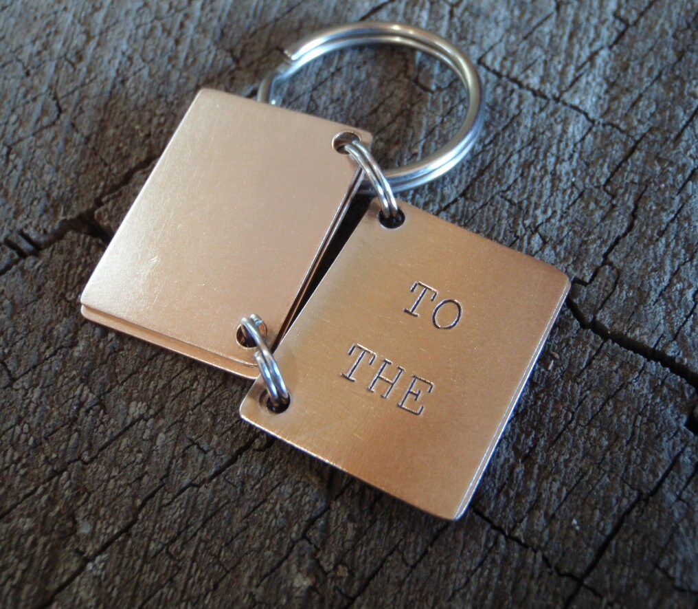Small bronze book key chain