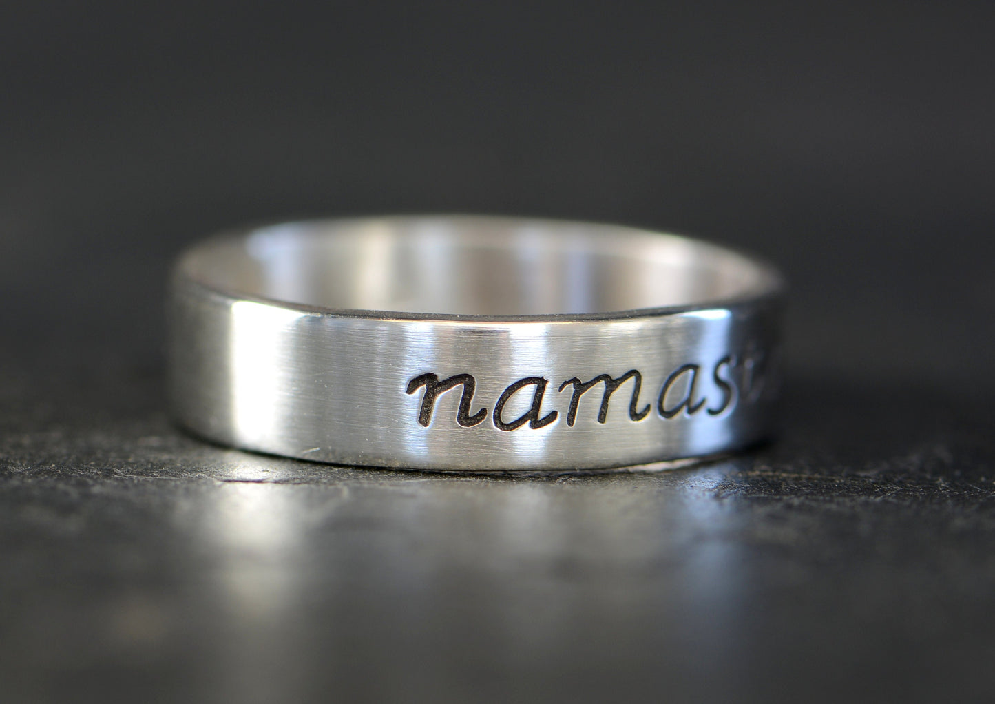 Namaste Sterling Silver Ring - Yoga Inspired