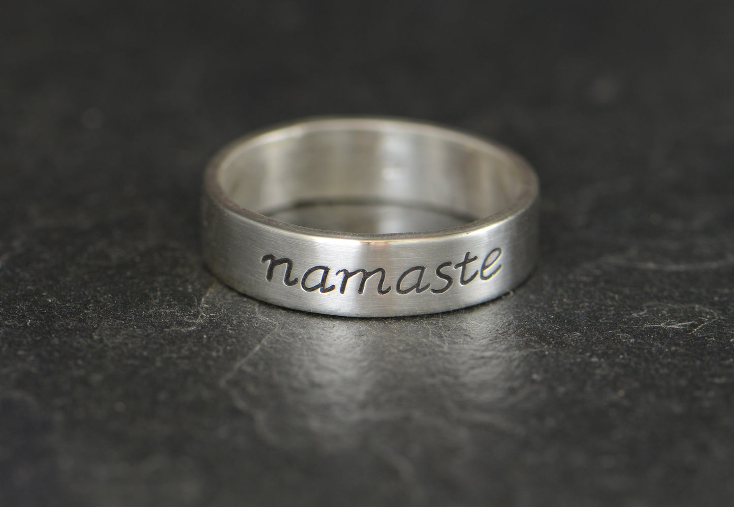 Namaste Sterling Silver Ring - Yoga Inspired
