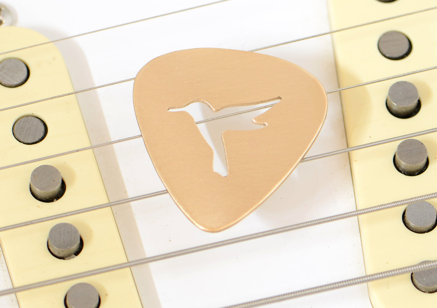 Hummingbird on Guitar Pick in Bronze