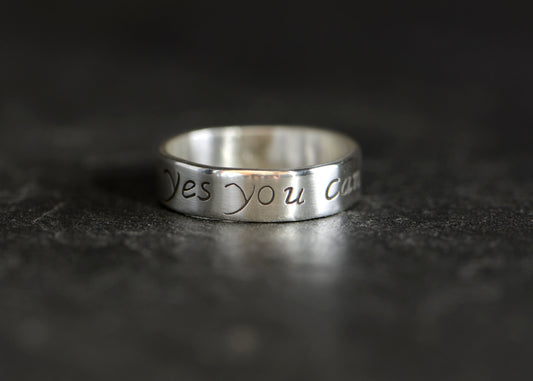 Yes You Can Inspirational Sterling Silver Ring