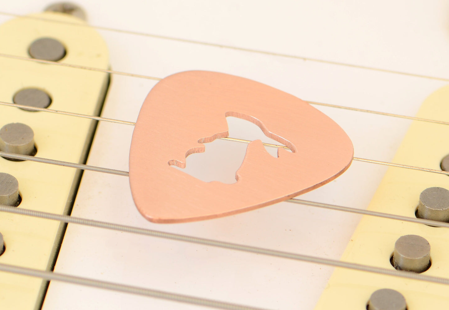 Copper Guitar Pick with Rabbit Theme