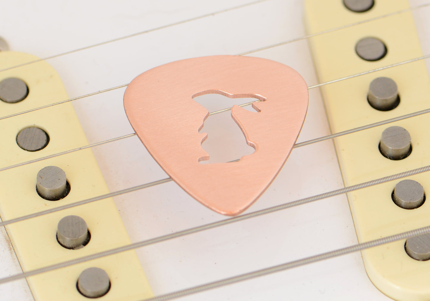 Copper Guitar Pick with Rabbit Theme