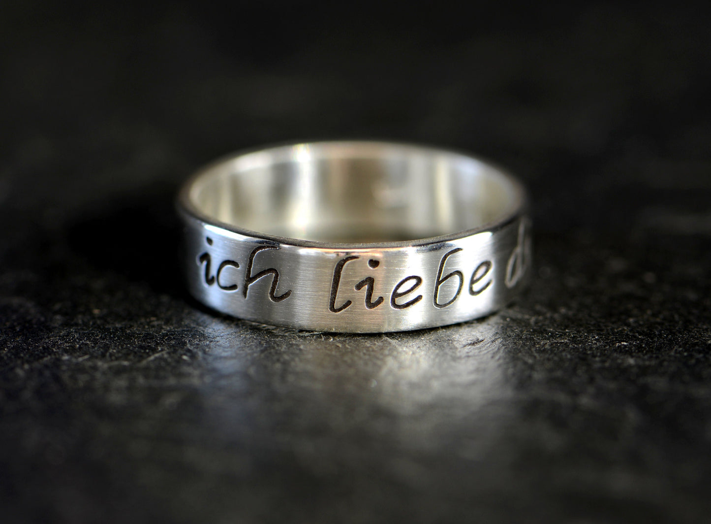 Ich Liebe Dich Sterling Silver Ring  “I love you” in German