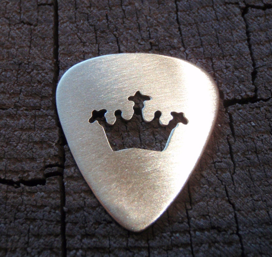 Crown in bronze guitar pick for a King or Queen