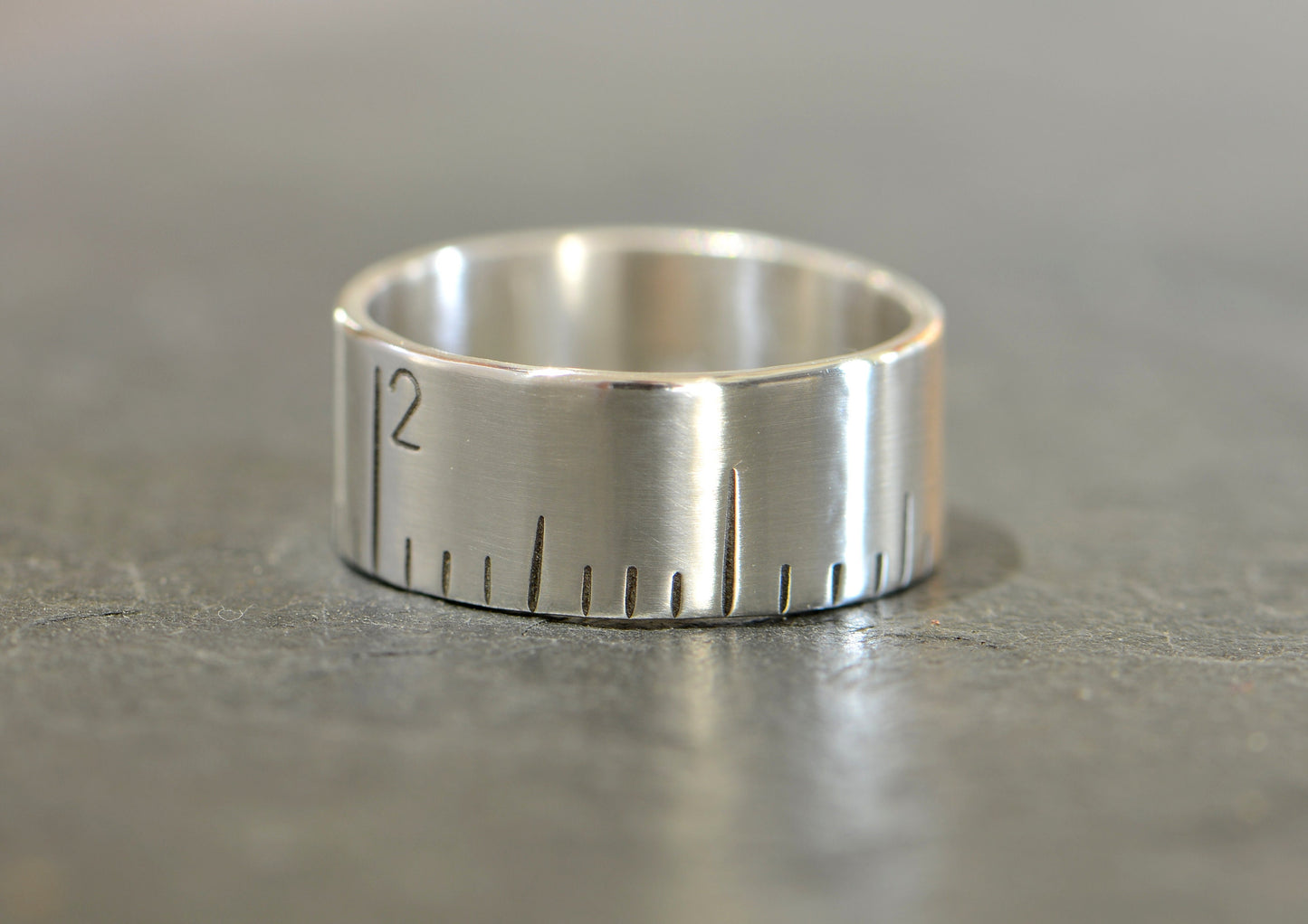 Ruler Design Sterling Silver Ring