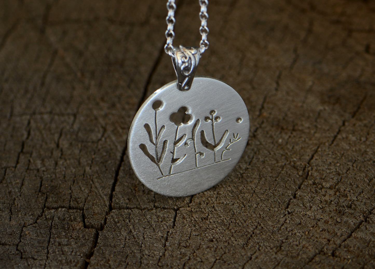 Botanical Sterling Silver Themed Necklace