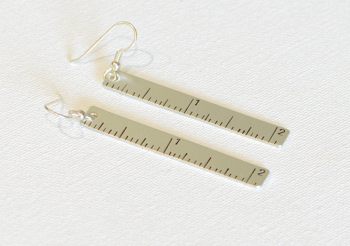 Ruler Sterling Silver Dangle Earrings