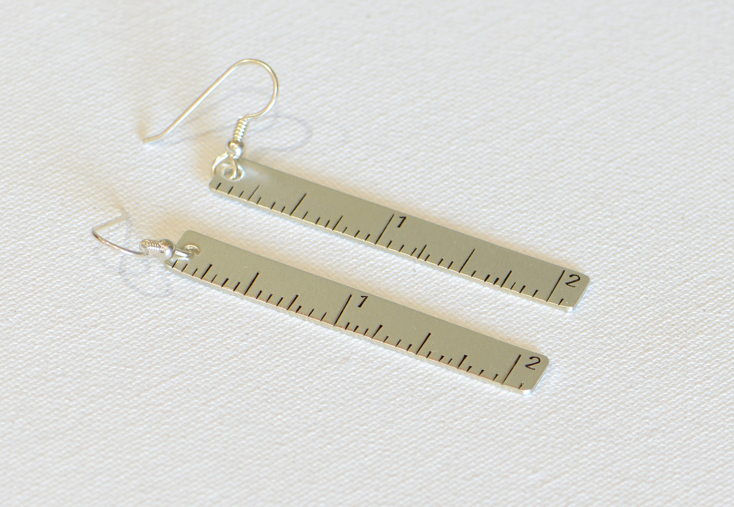 Ruler Sterling Silver Dangle Earrings