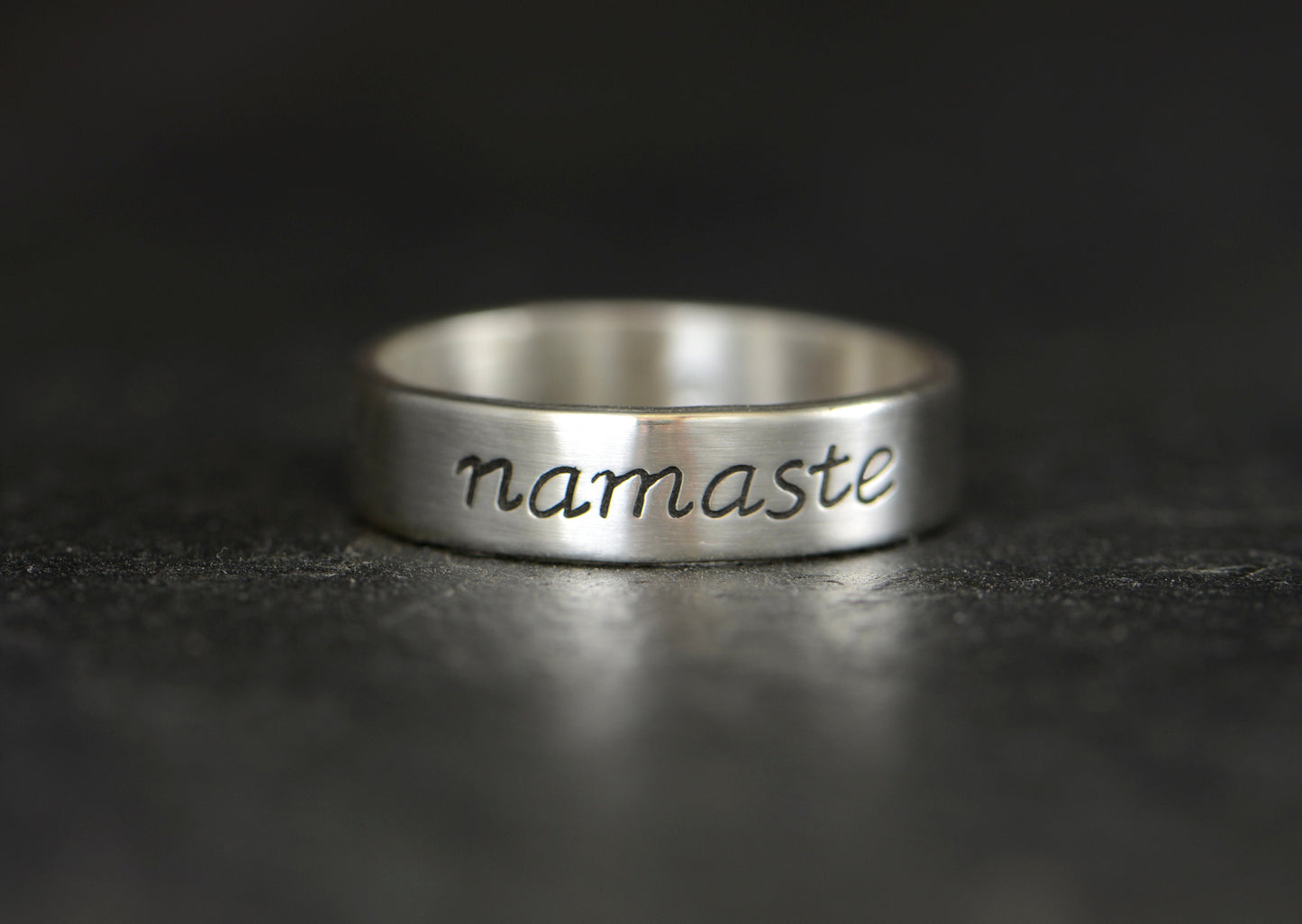 Namaste Sterling Silver Ring - Yoga Inspired