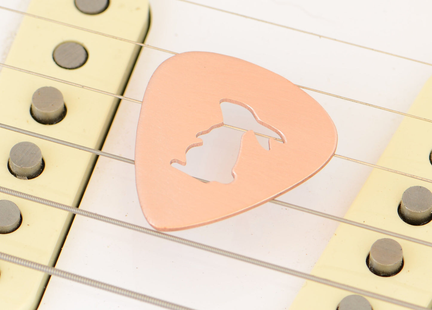 Copper Guitar Pick with Rabbit Theme
