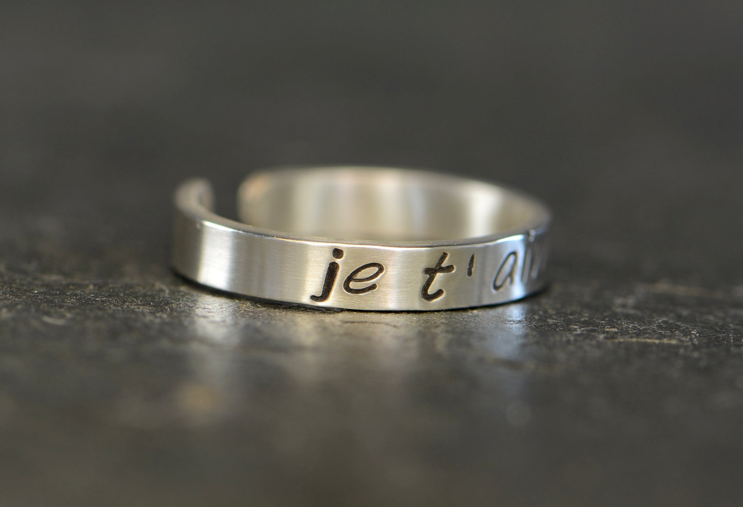 Je t’amine Sterling Silver Toe Ring handcrafted in French for Love