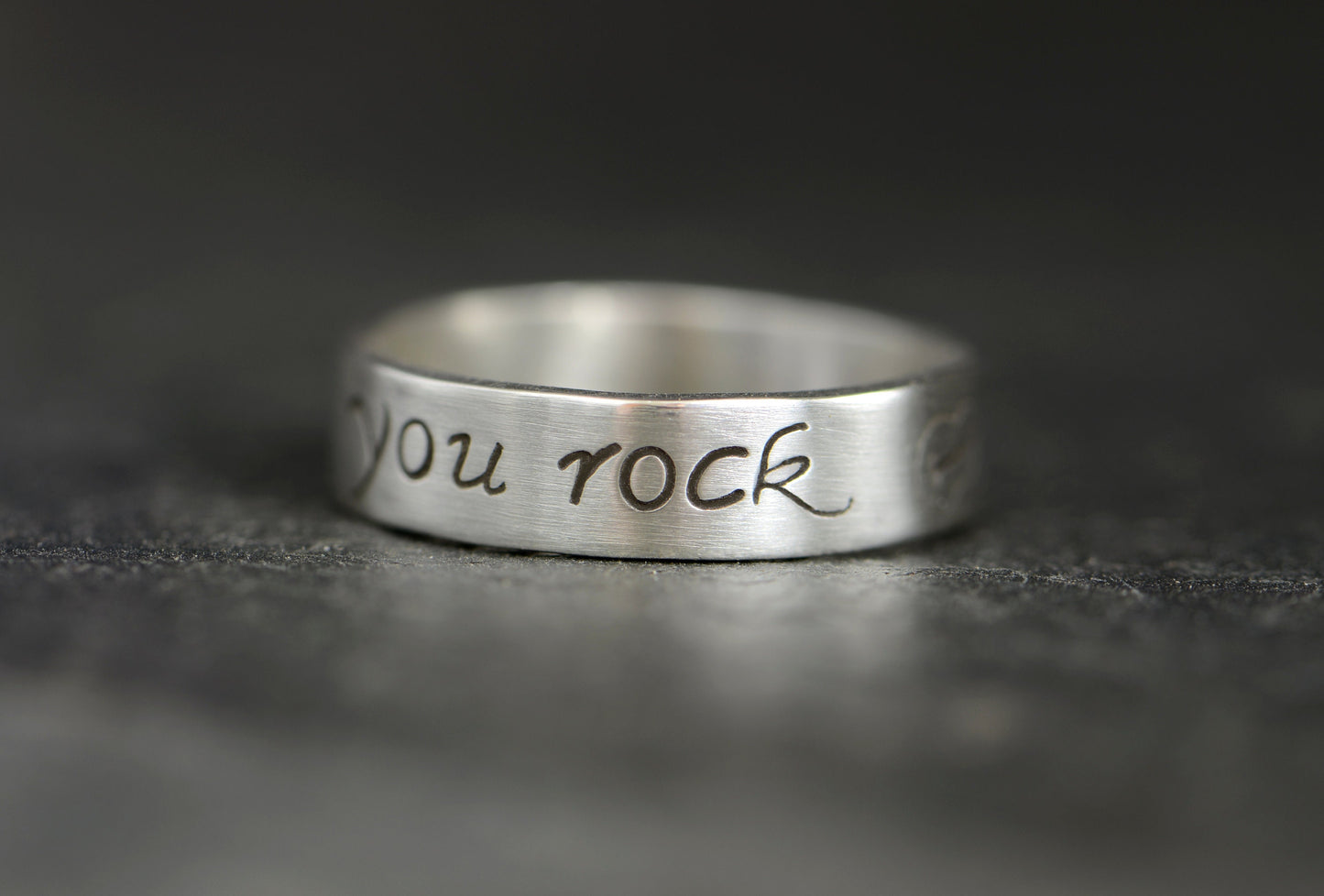 Sterling silver ring with you rock - also for silver 25th anniversary or graduation gifts