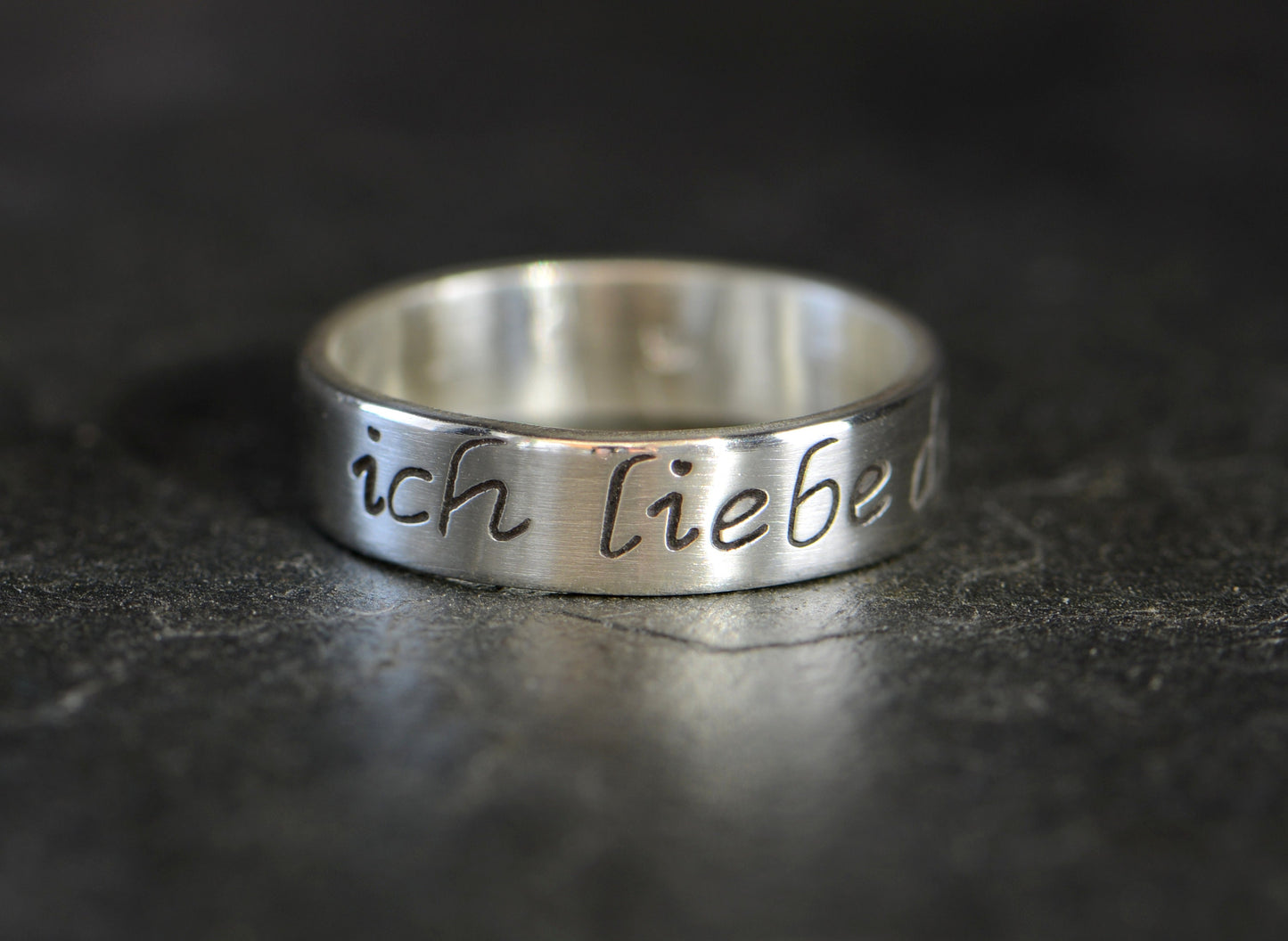 Ich Liebe Dich Sterling Silver Ring  “I love you” in German