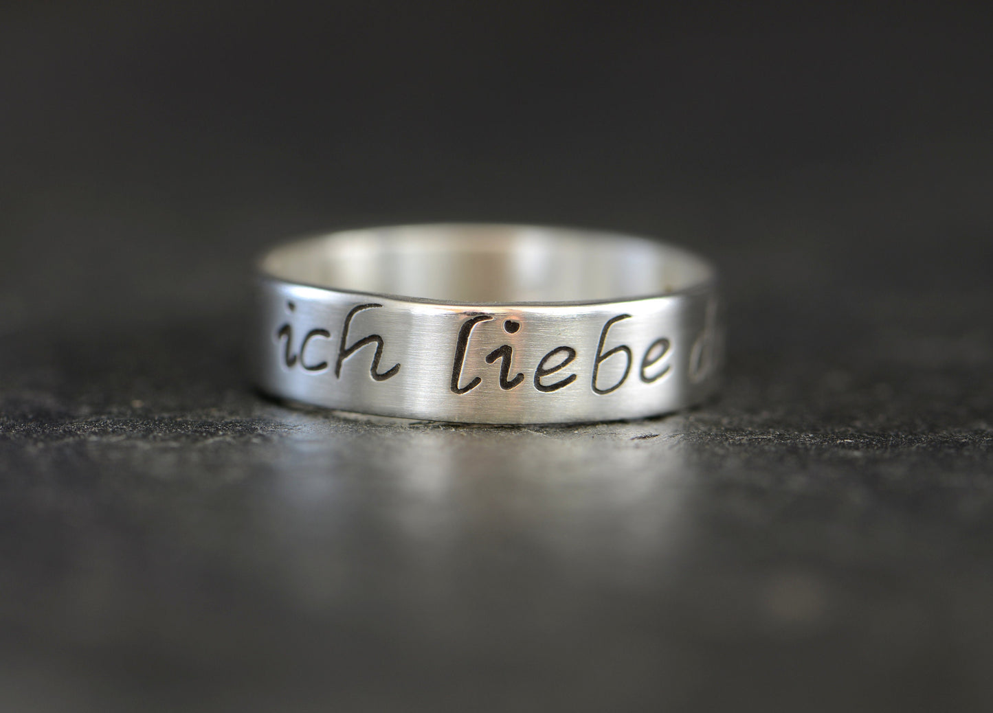 Ich Liebe Dich Sterling Silver Ring  “I love you” in German