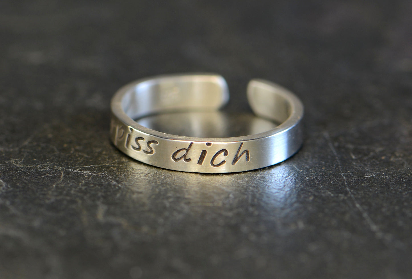 Verpiss Dich Sterling Silver Toe Ring – Go “Screw Yourself” or Piss Off German Ring
