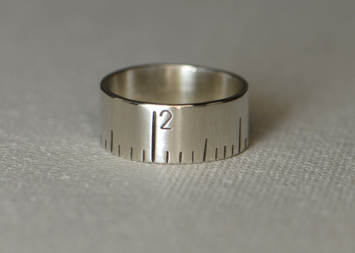 Ruler Design Sterling Silver Ring