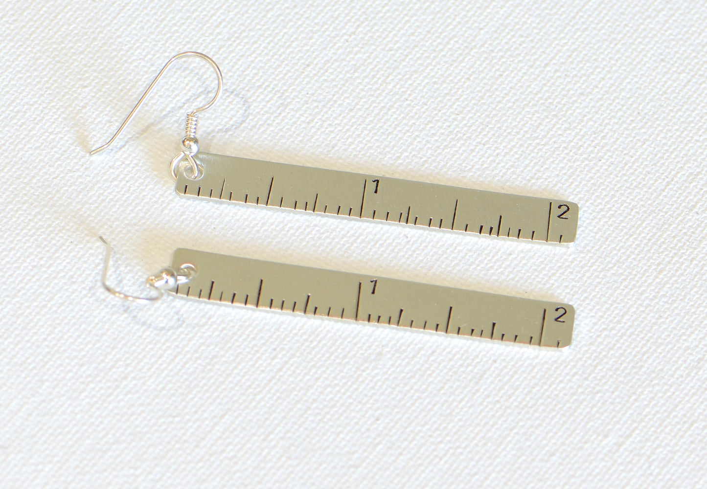 Ruler Sterling Silver Dangle Earrings