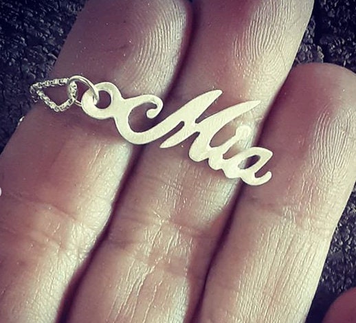 Personalized name sterling silver necklace