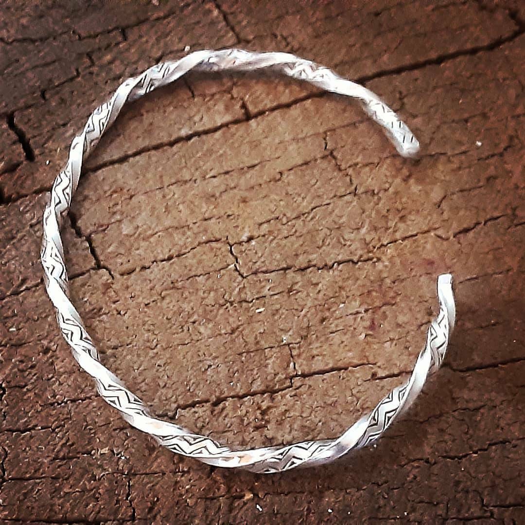 Sterling silver twisted cuff bracelet