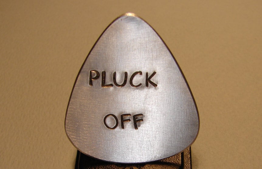 Pluck Off Guitar Pick Handmade from Aluminum