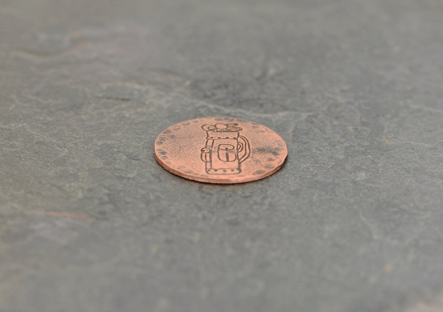 Golf Ball Marker for the Serious Golfer in Copper