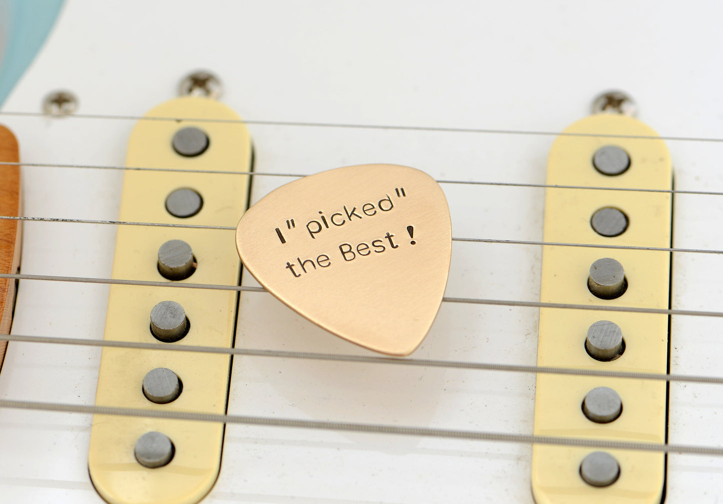 "I picked the best" guitar pick in bronze - playable